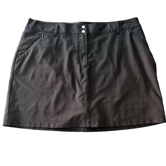 Slazenger Zipper Pockets Golf Black Skort Size 14 Large - Picture 1 of 10